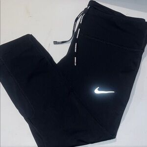Nike Kids Black Joggers with White Swoosh